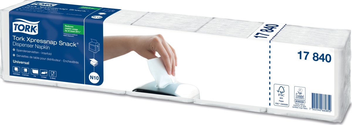 Tork N10 Xpressnap Serviet, 1-lag, 1125 stk.