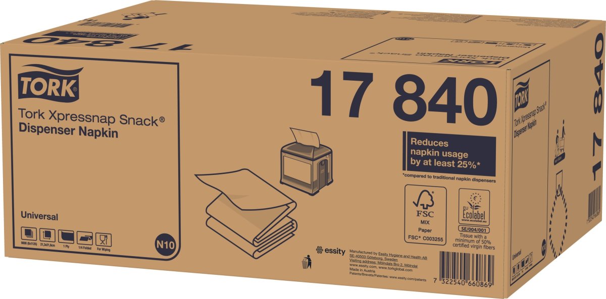 Tork N10 Xpressnap Serviet, 1-lag, 1125 stk.