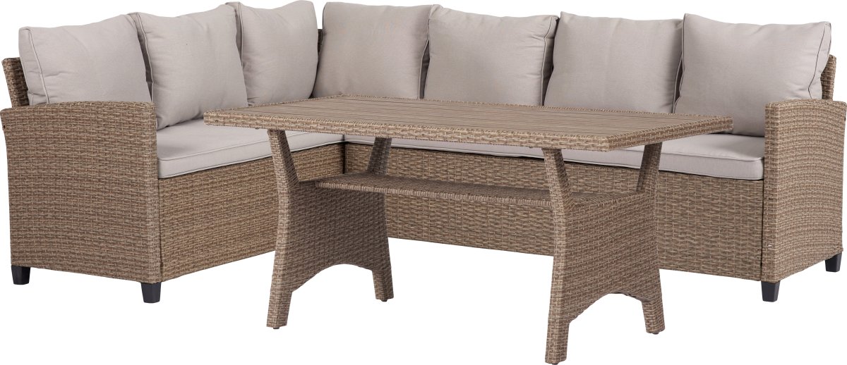 Ester Sofa/dinningsæt m/hynder vendbar, Natur