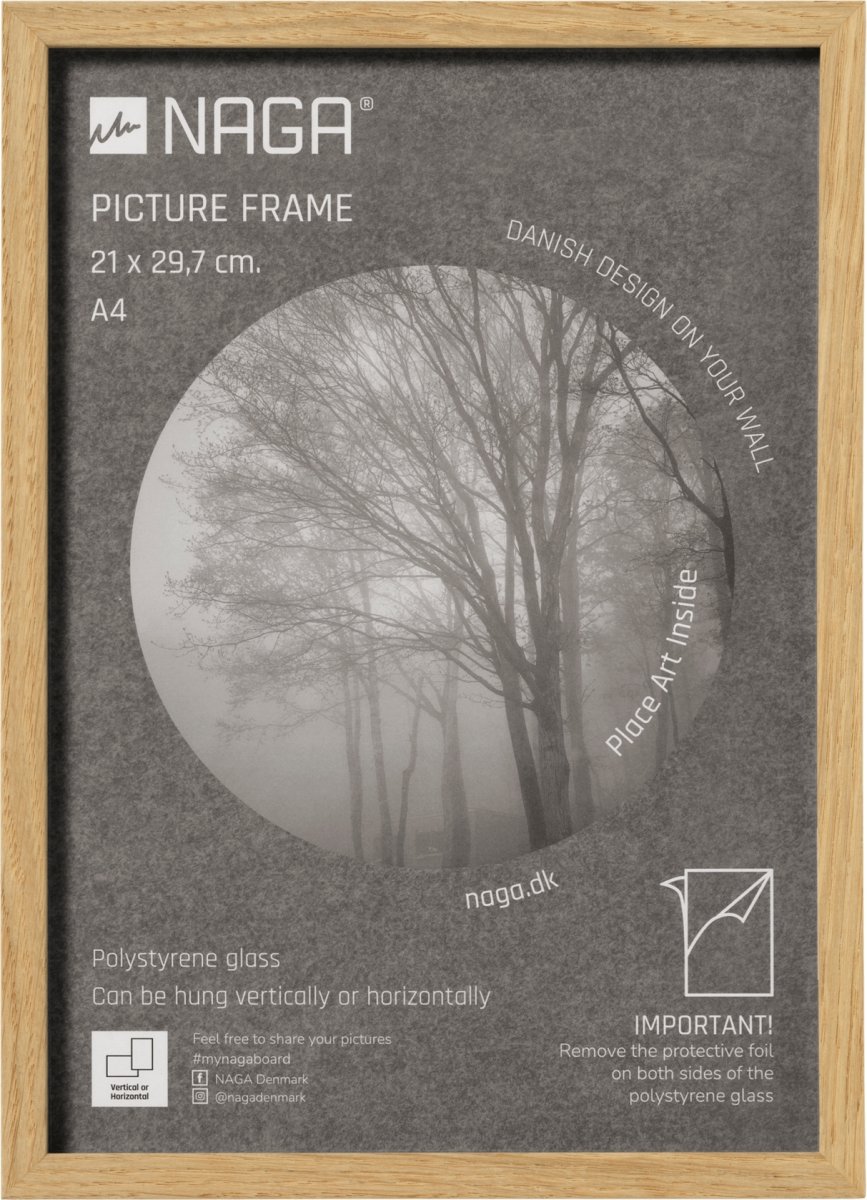 NAGA billedramme, 21 x 29.7 cm, egetræ