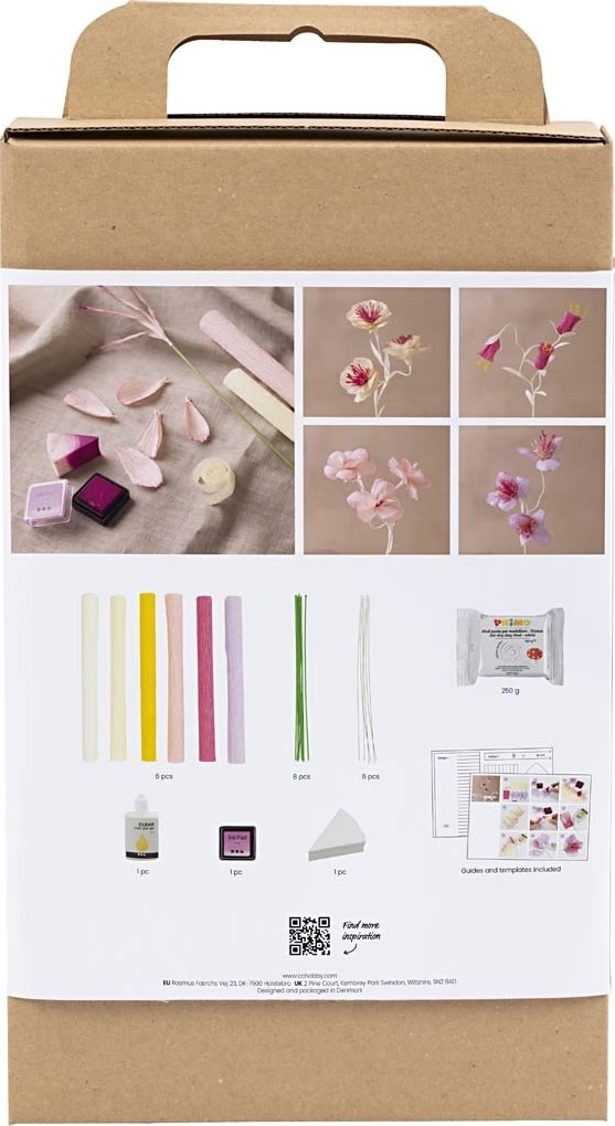 DIY Kit Crepepapir, pastelfarvede blomster