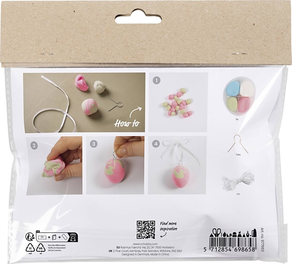 Mini DIY Kit Modellering, marmorerede æg