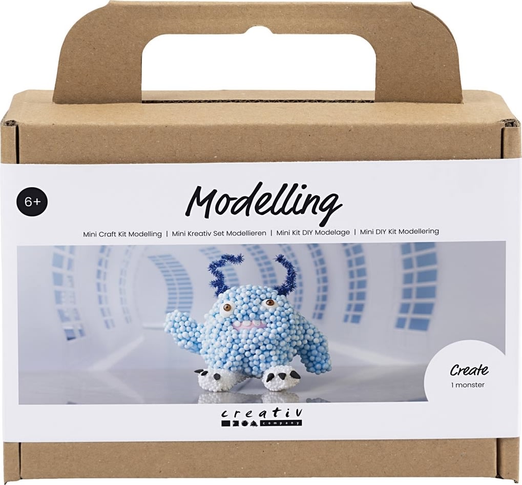 Mini DIY Kit Modellering, monster, lyseblå