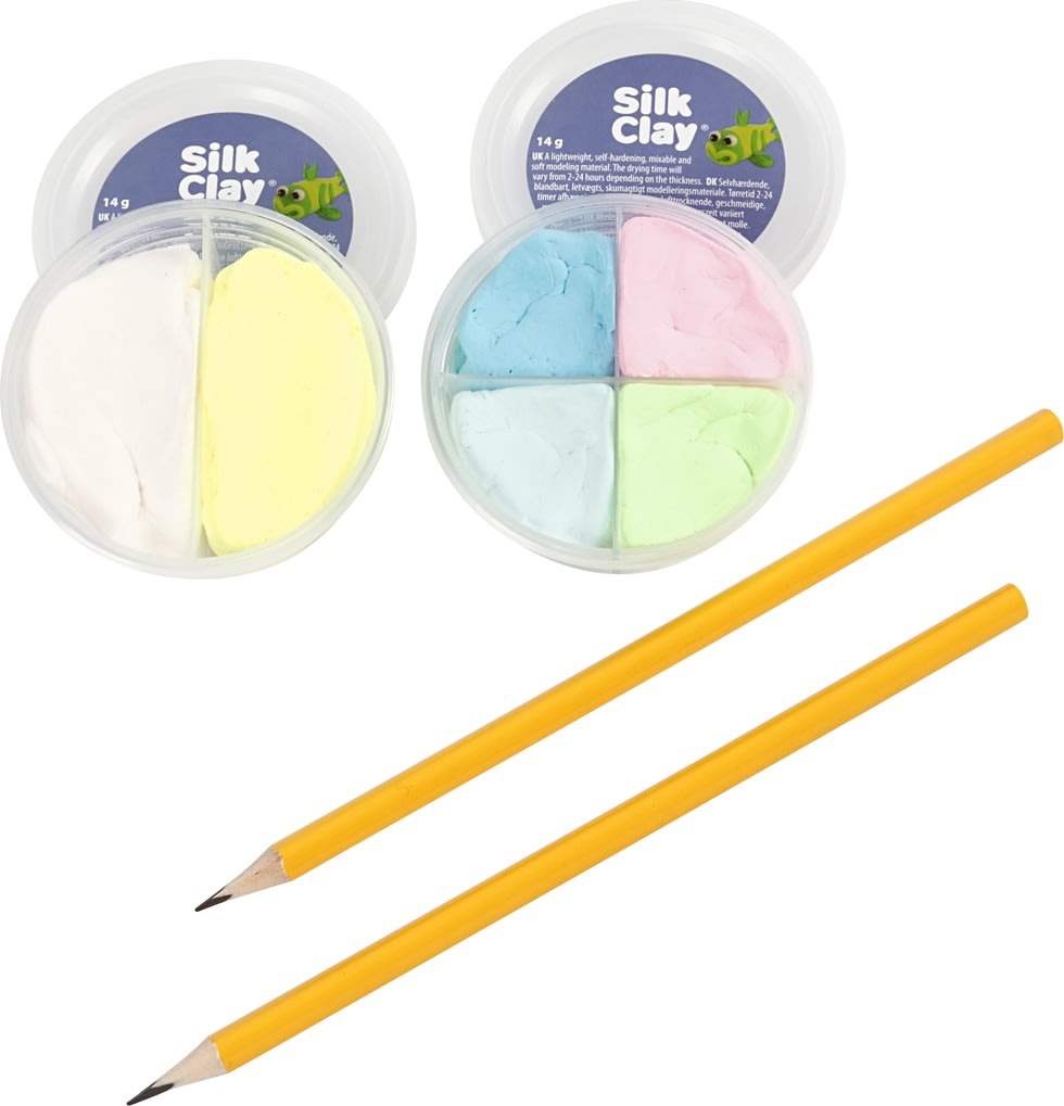 Mini DIY Kit Modellering, blyanter m/top, regnbue
