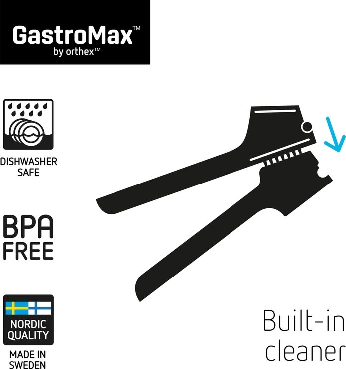 GastroMax Hvidløgspresser, sort, plast, 17 cm.