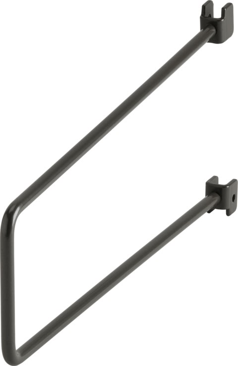 Elfa bogstøtte til skinne, L:250 mm, grafit, 2 stk
