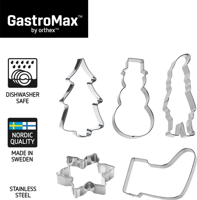 GastroMax Kageudstikkere, 5 stk. Rustfrit stål
