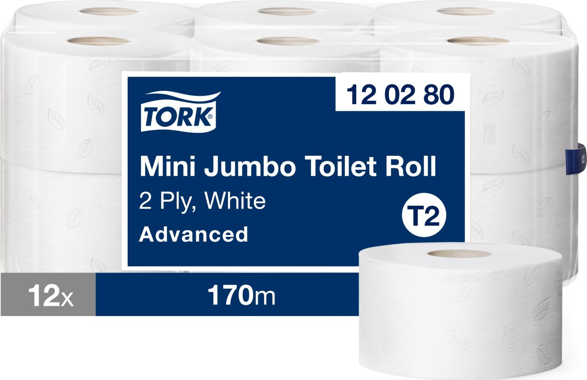Tork T2 Advanced Mini Jumbo Toiletpapir, 2-lag