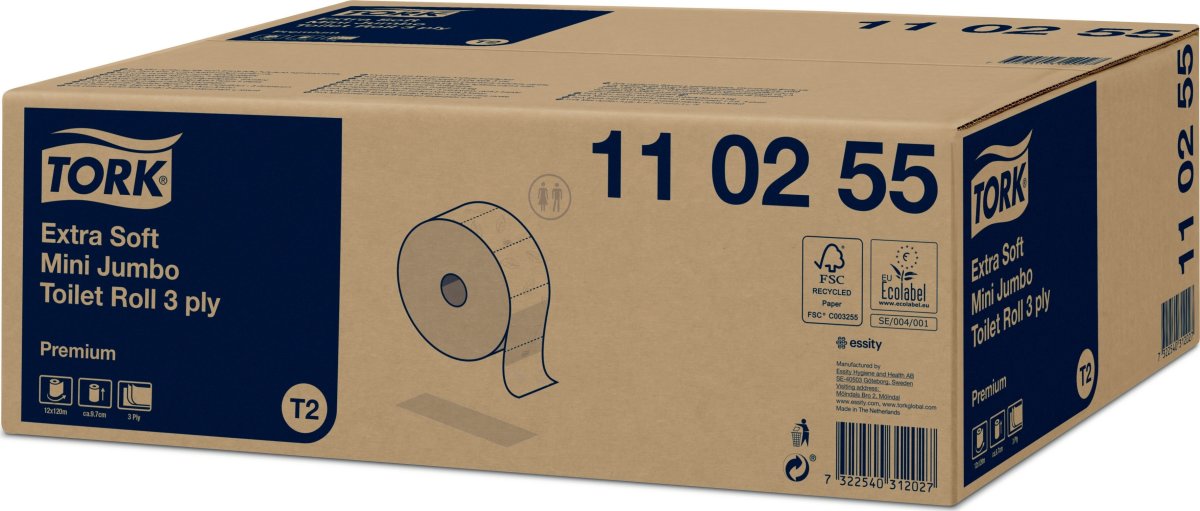 Tork T2 Premium Extra Jumbo Toiletpapir, 3-lag