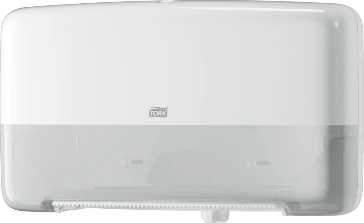 Tork T2 Twin Dispenser MiniJumbo Toiletpapir, Hvid