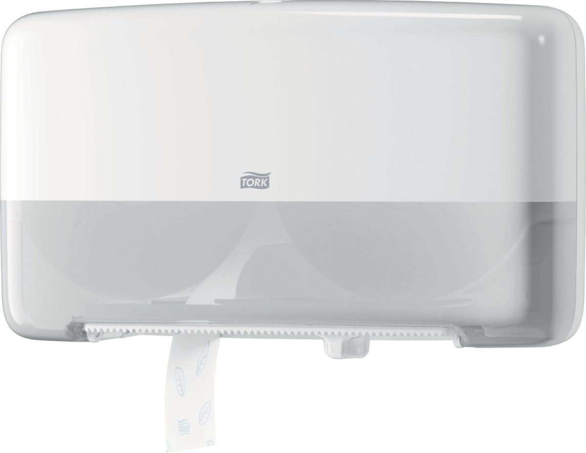 Tork T2 Twin Dispenser MiniJumbo Toiletpapir, Hvid
