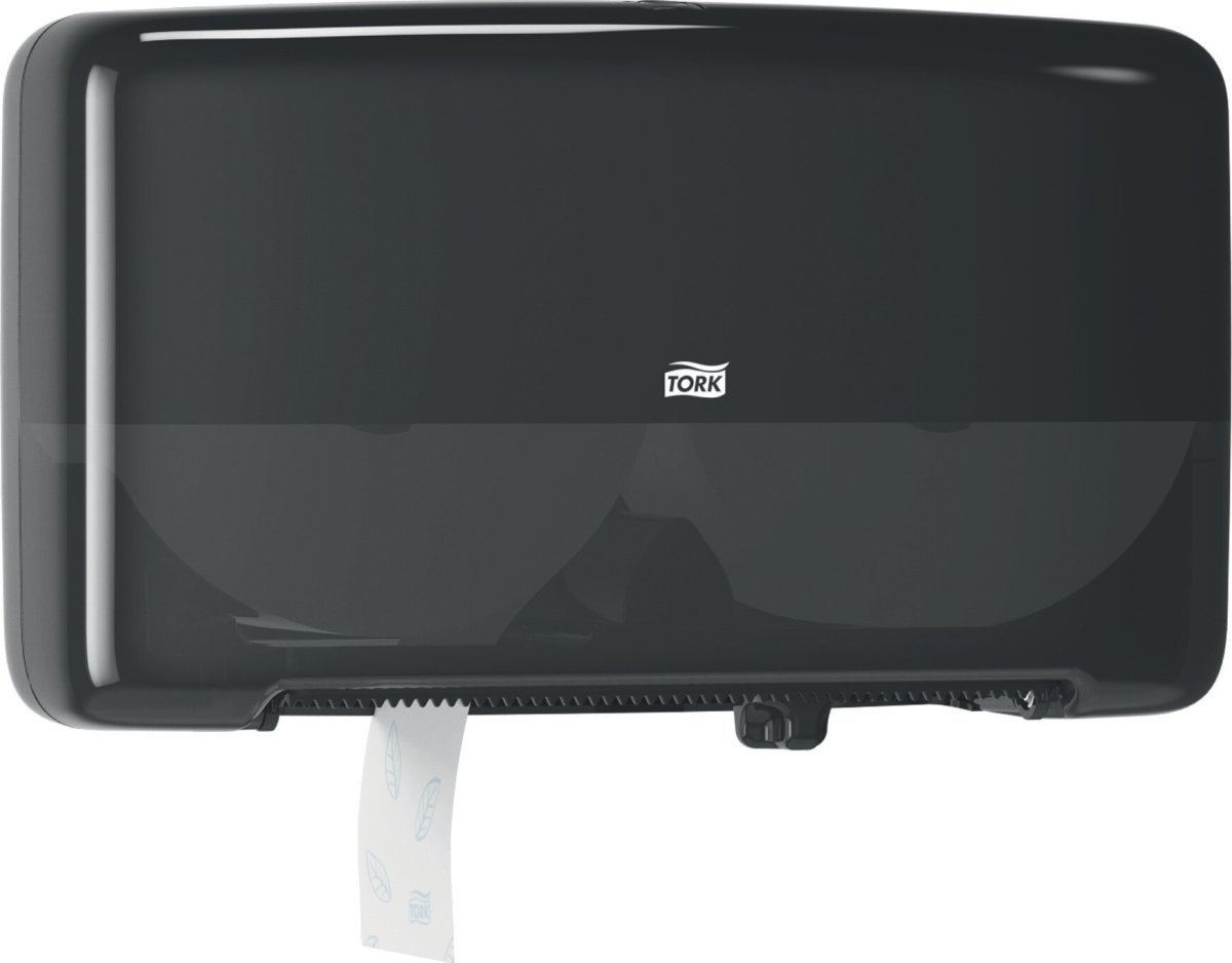 Tork T2 Twin Dispenser MiniJumbo Toiletpapir, Sort