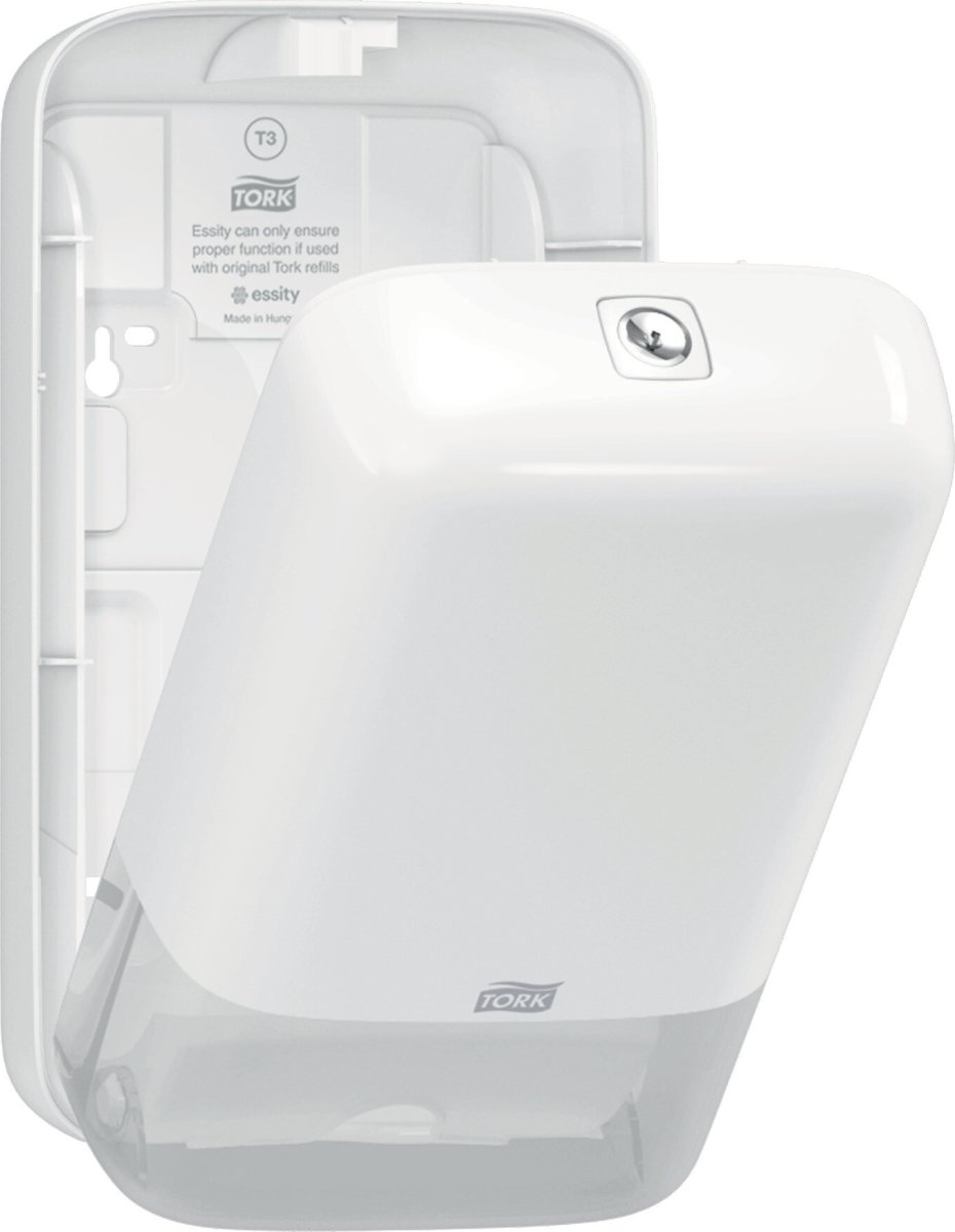 Tork T3 Dispenser Toiletpapir i ark, Hvid
