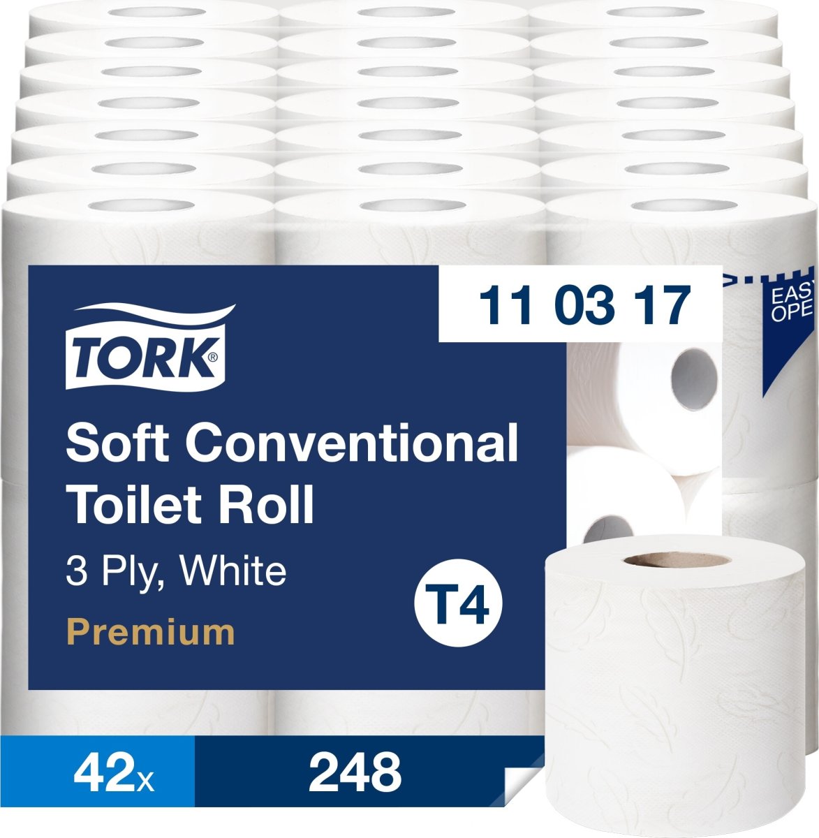 Tork T4 Premium Toiletpapir, 3-lag, 42 rl