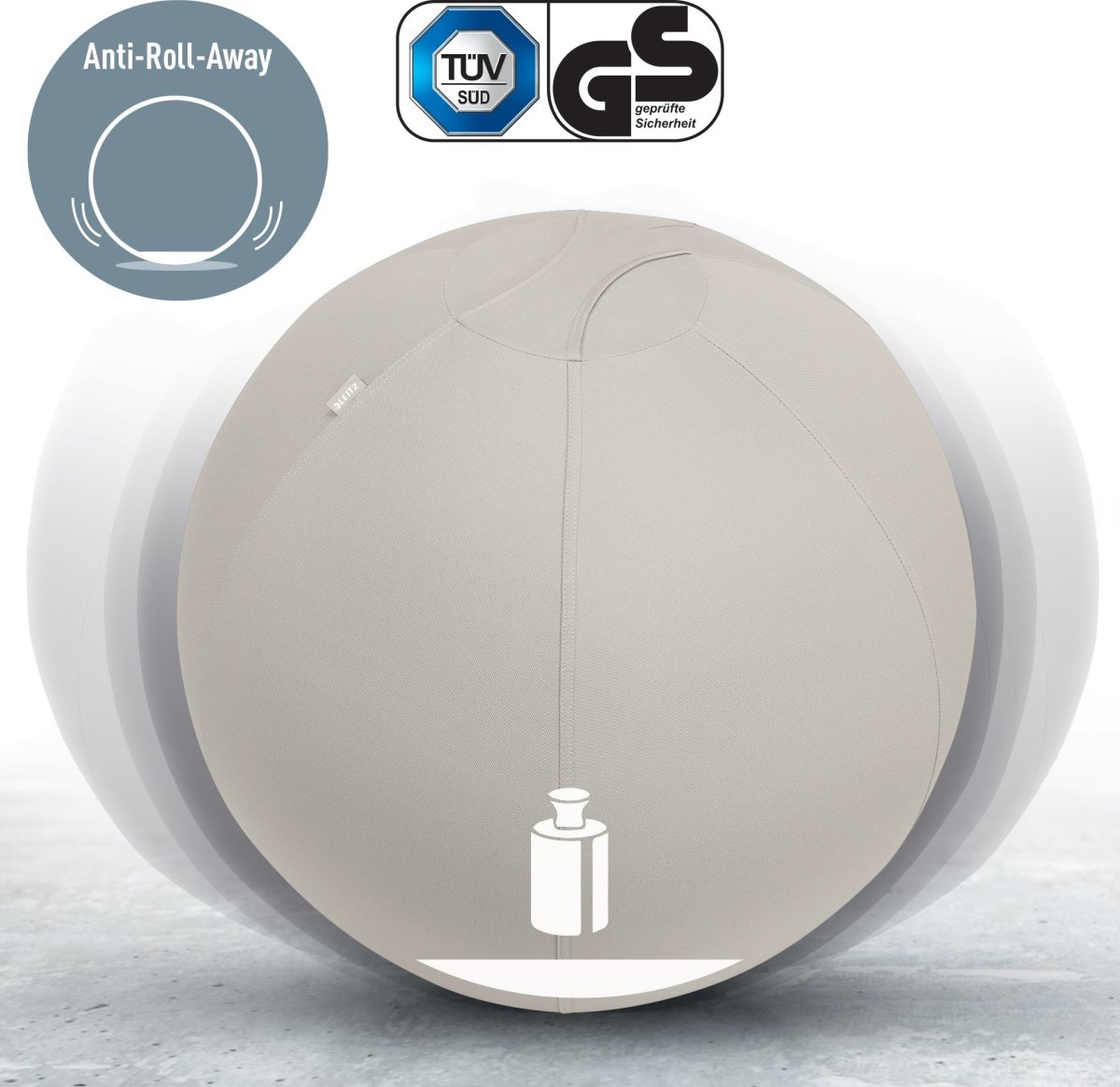 Leitz Ergo Active balancebold, grå, 75 cm