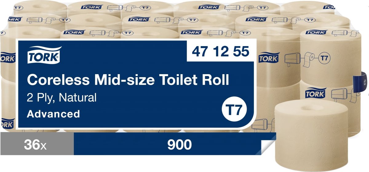 Tork T7 Adv. Toiletpapir u/hylse, Natur, 36 rl