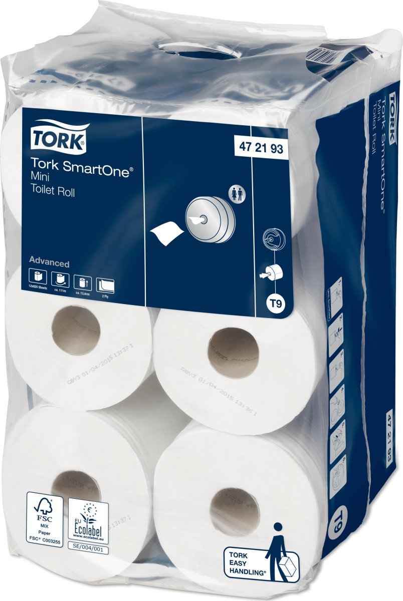 Tork T9 SmartOne Advanced Toiletpapir 2-lag, 12 rl