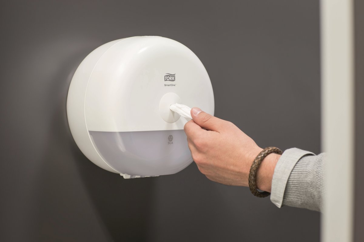 Tork T9 SmartOne Mini Dispenser Toiletpapir, Hvid