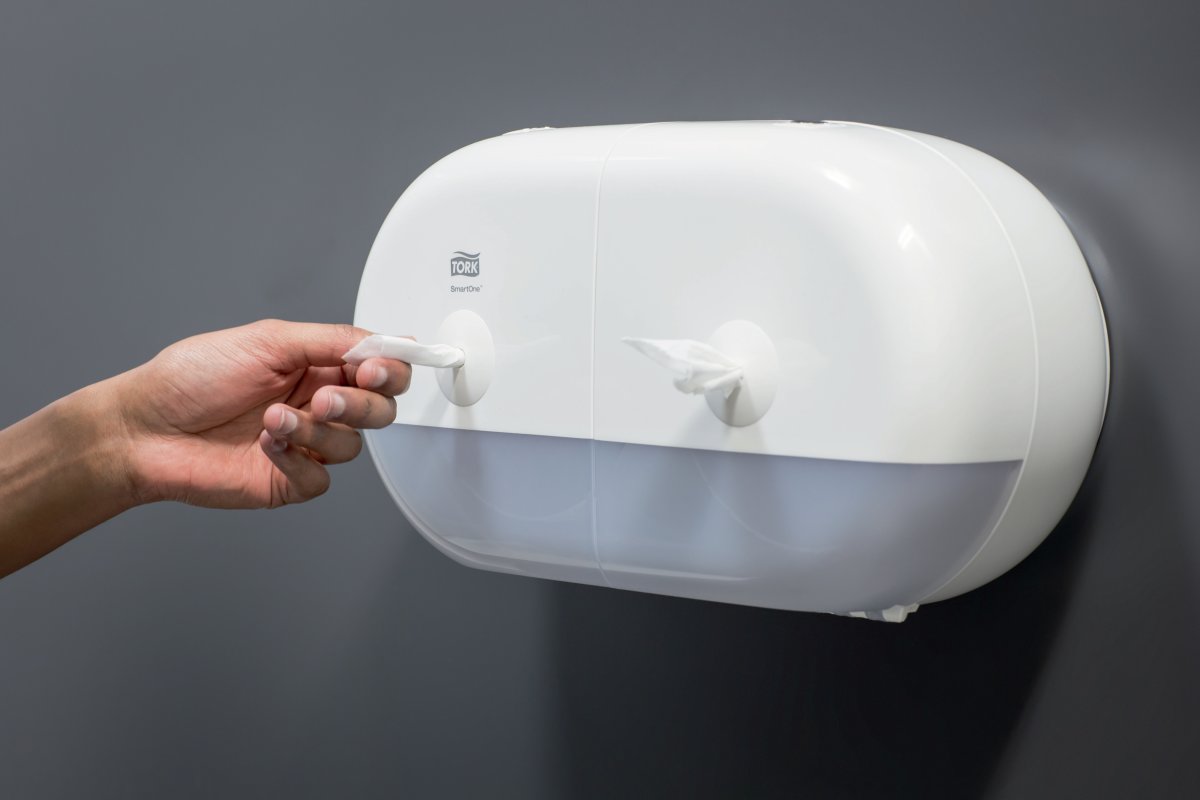 Tork T9 SmartOne Twin Dispenser Toiletpapir, Hvid