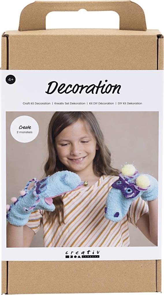 DIY Kit Dekoration, strømpedukke monster