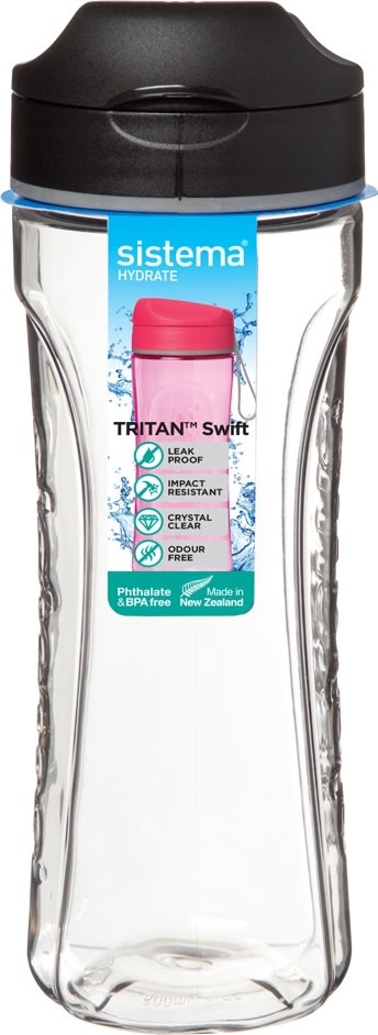 Sistema Tritan Swift drikkeflaske, 600ml, sort