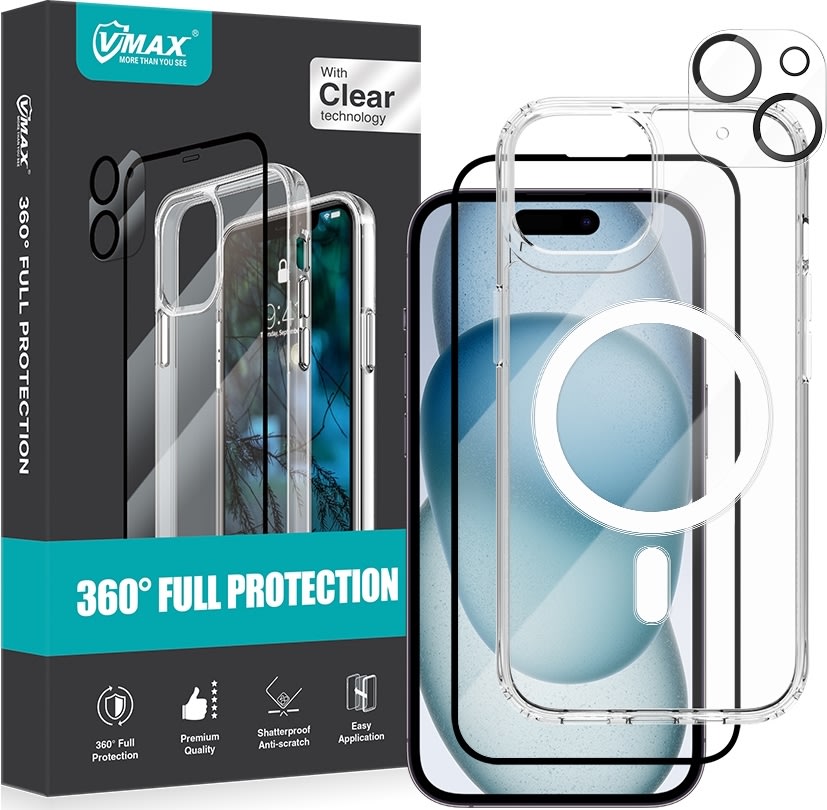VMax 3-i-1 beskyttelse til iPhone 15