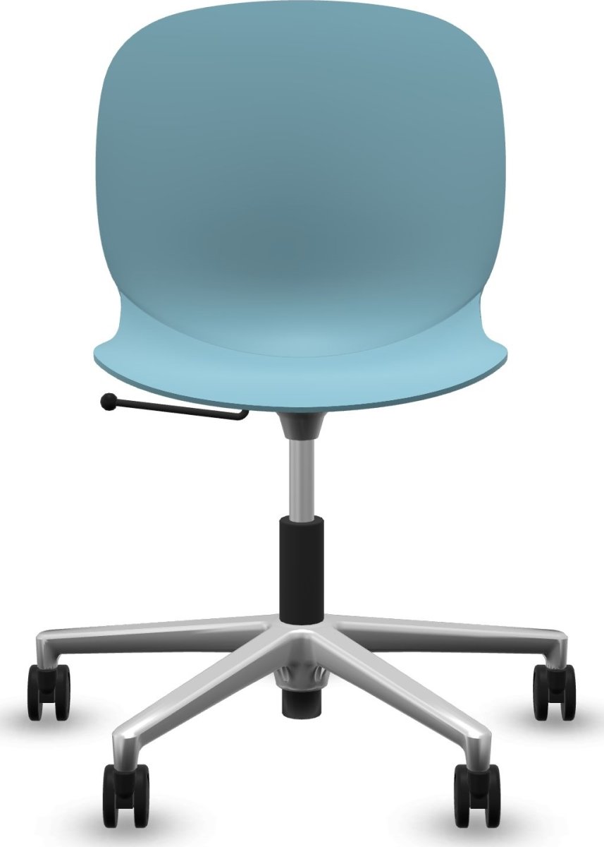 RBM Noor mødestol, lys blå med alu stel