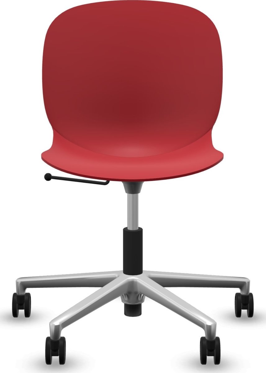RBM Noor mødestol, rød med alu stel