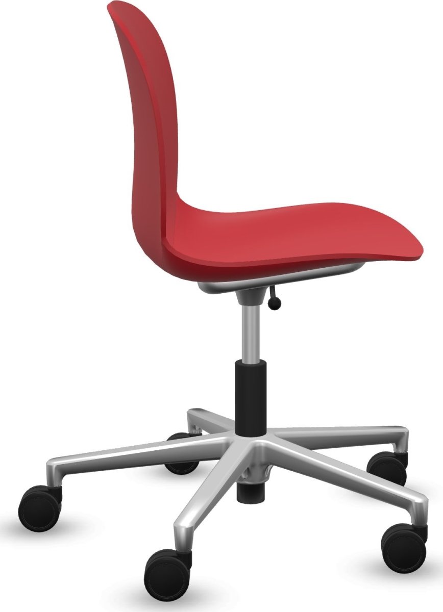 RBM Noor mødestol, rød med alu stel