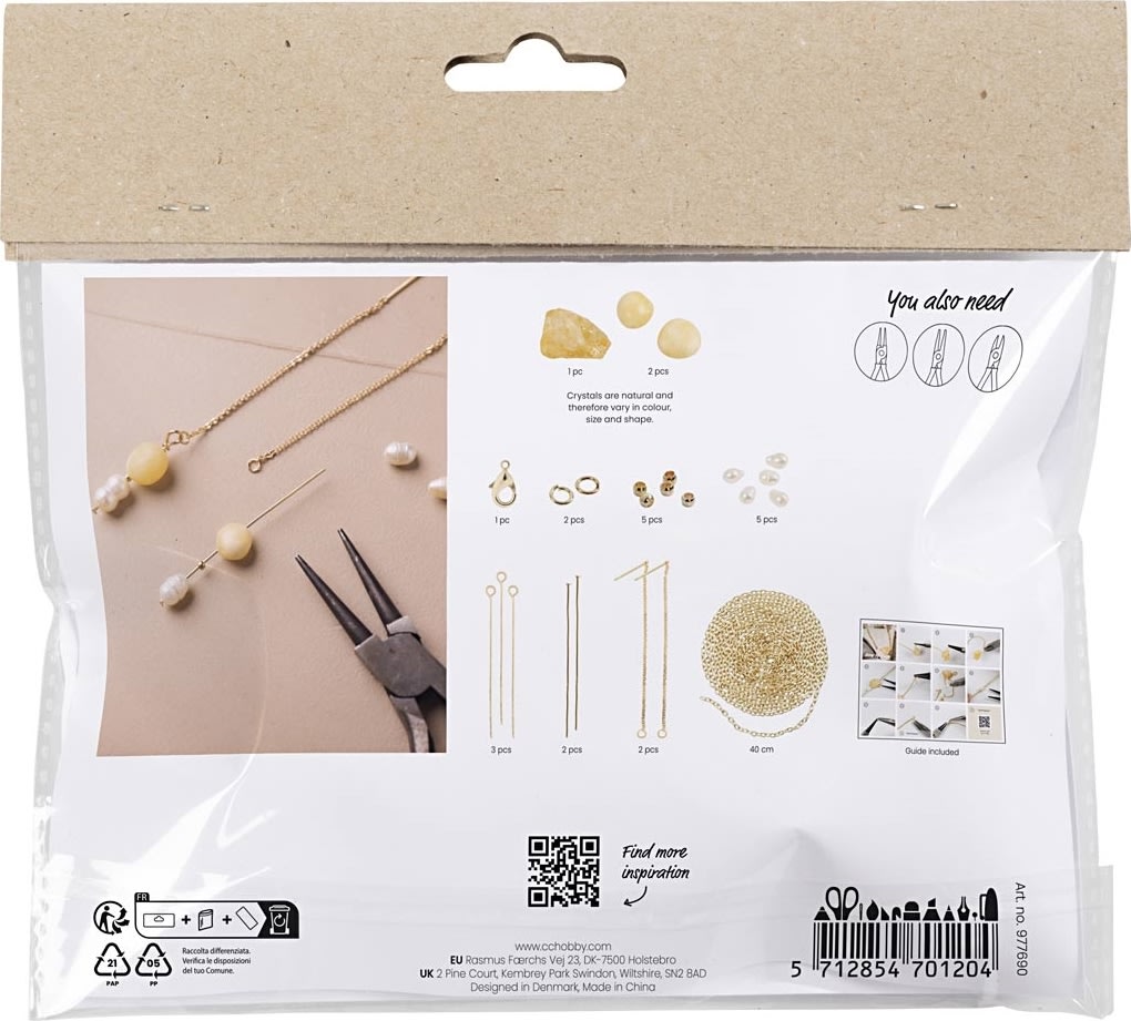 Mini DIY Kit Smykker, halskæde+øreringe m/calcit