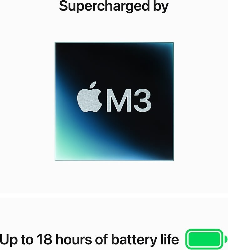 Apple MacBook Air M3 15", 16GB, 512GB, midnat