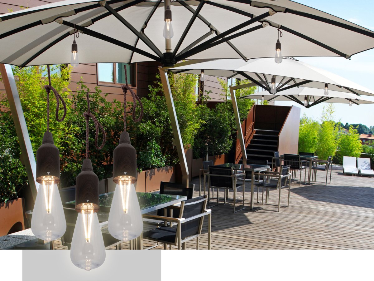 Securit® LED lampe t/parasol Copenhagen, 3 stk