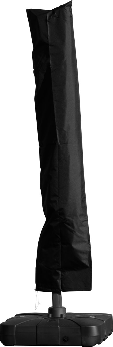 Hængeparasol Ø3,5m m/fod m/hjul+overtræk+LED,beige