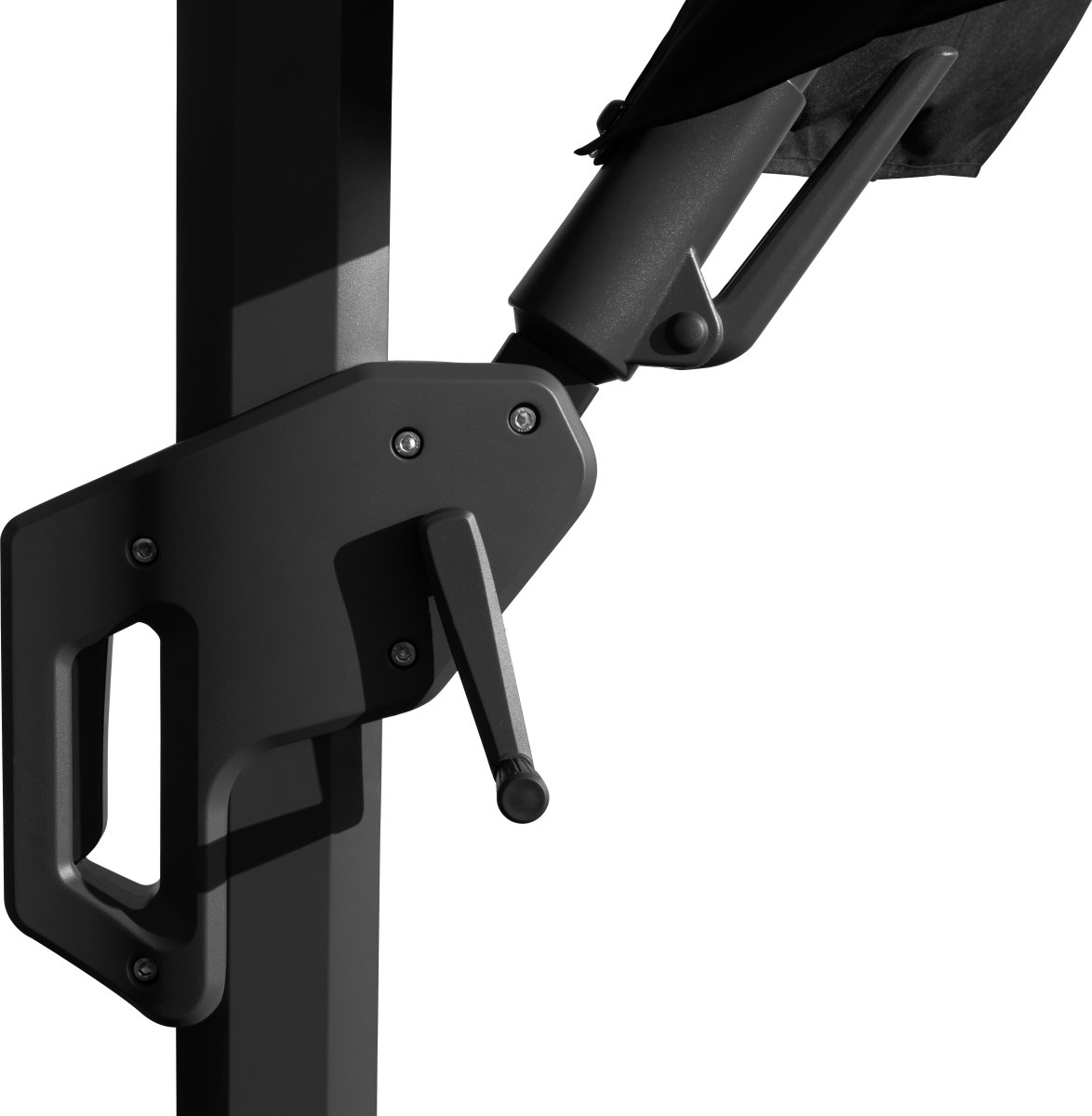 Hængeparasol Ø3,5m m/fod m/hjul+overtræk+LED,beige