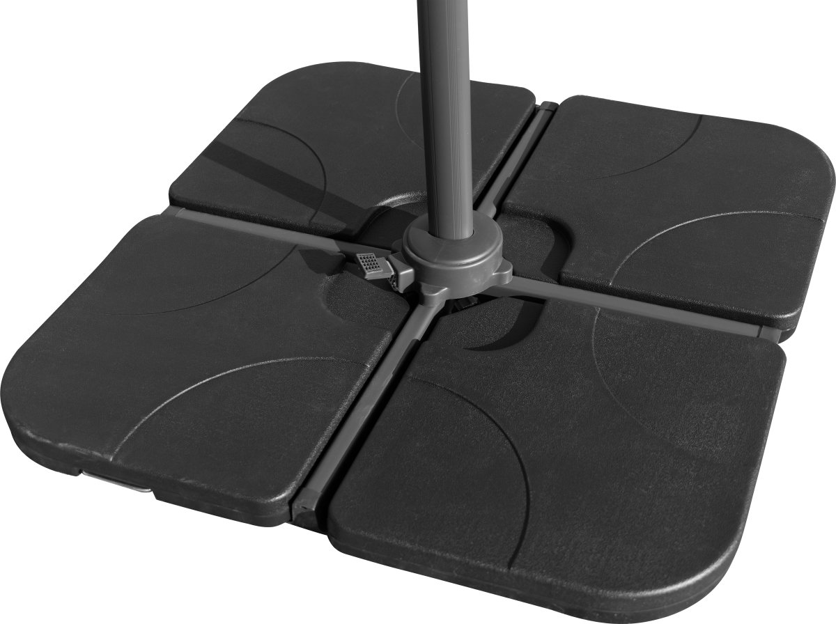 Hængeparasol Ø3m inkl. fod og overtræk, beige