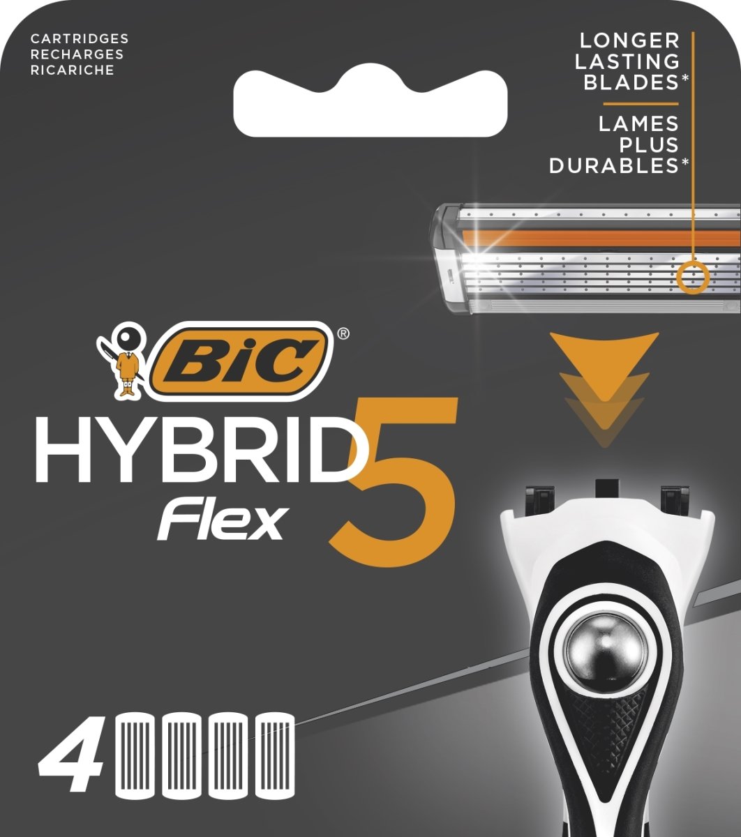 BiC HybridFlex 5 Barberblade, 4 refills