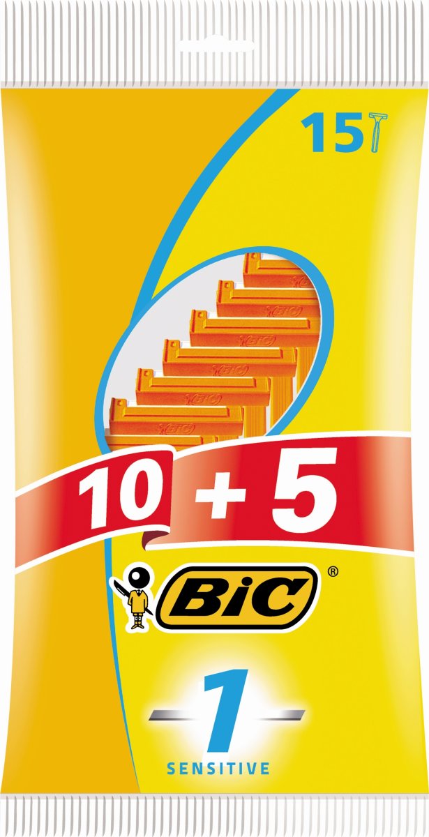 BiC 1 Sensitive Engangsskraber, 15 skrabere