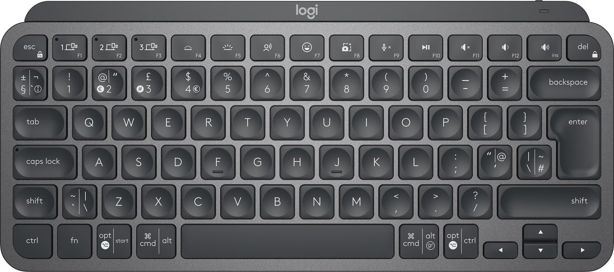 Logitech MX Keys Mini Tastatur, nordisk, sort