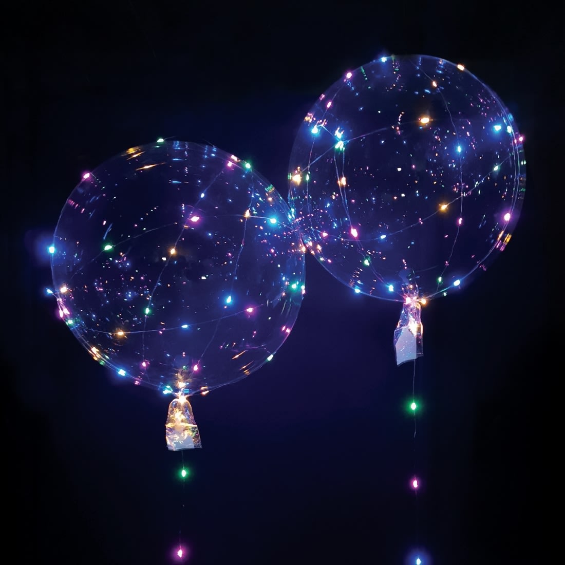 Ballon med LED, multifarvet lys, 50 cm, 2 stk.
