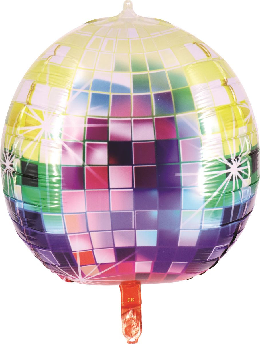 Ballon, folie, multifarvet discokugle, 35cm, 1 stk
