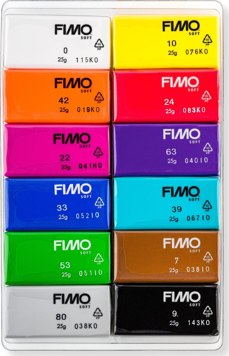 Fimo Soft Ler, 12 x 25 g, basic