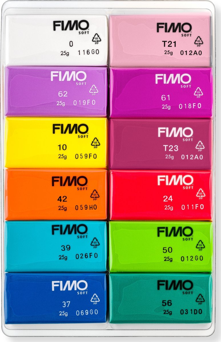 Fimo Soft Ler, 12 x 25 g, brilliant