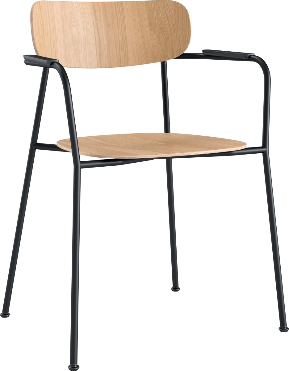 Scope spisebordsstol m. armlæn, Eg/sort