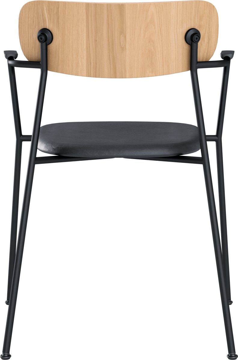 Scope spisebordsstol m. armlæn, Eg/læder