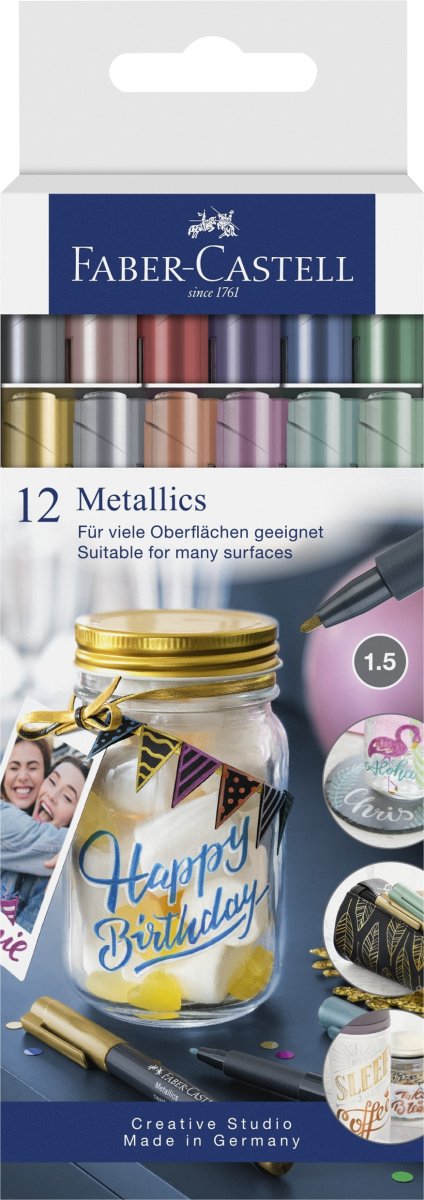 Faber-Castell Metallics Marker | 12 farver