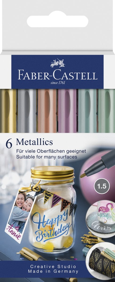 Faber-Castell Metallics Marker | 6 farver