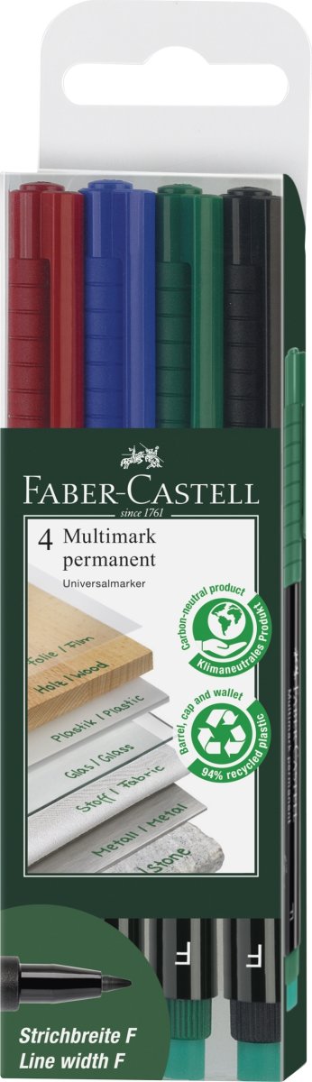 Faber-Castell Multimark Marker | F | 4 farver