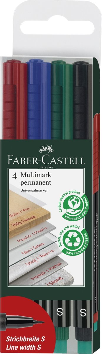 Faber-Castell Multimark Marker | S | 4 farver