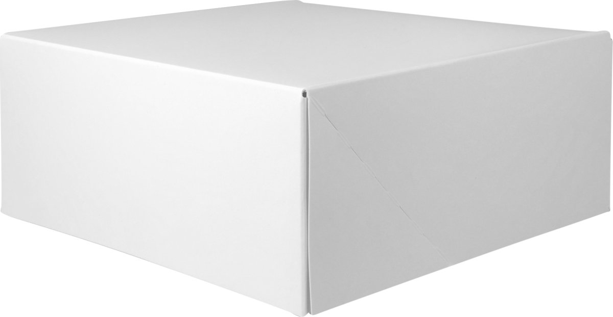 Kageæske, quick-fold, hvid, 23x23x11 cm, 100 stk.