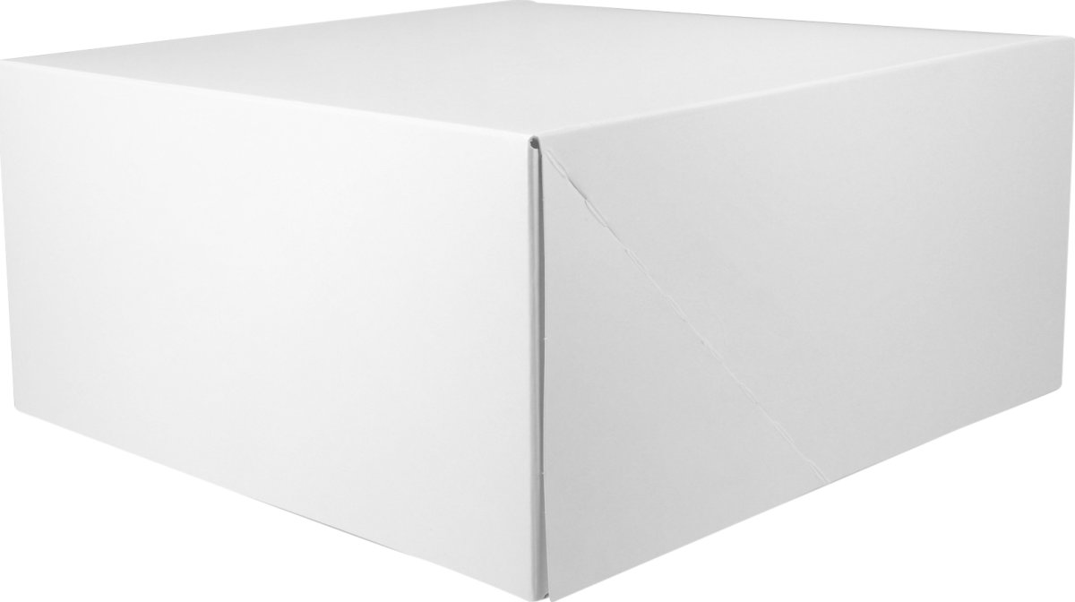 Kageæske, quick-fold, hvid, 19x19x8 cm, 200 stk.
